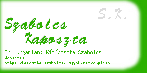 szabolcs kaposzta business card